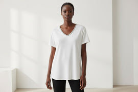 Neck Trim Detail Rib Top