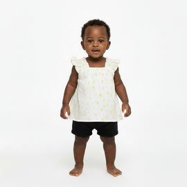 White Floral Burntout Fabric Blouse White