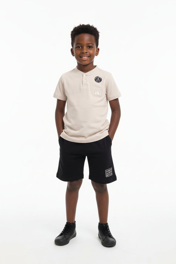 Junior Boys Henley Tshirt With Short Set Assorted REDTAG