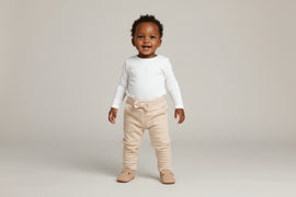 Beige Cross Loop Solid Trackpant