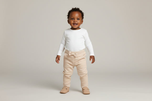 Beige Cross Loop Solid Trackpant