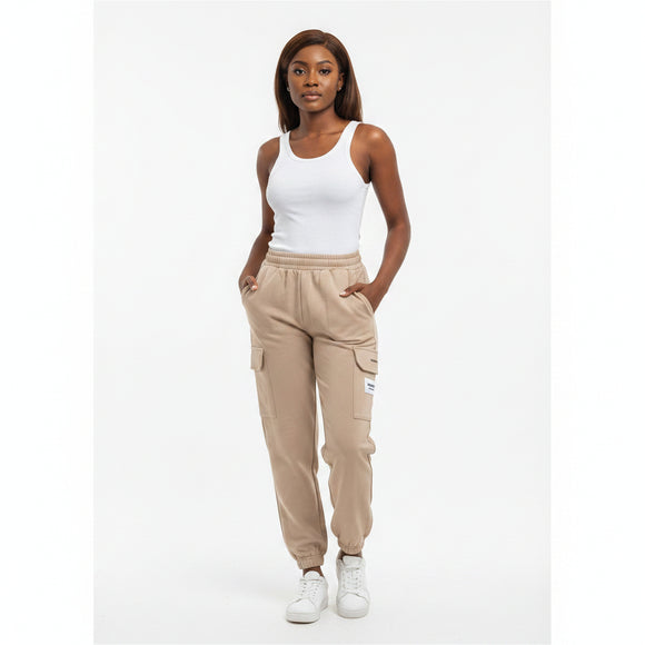 Charcole Pocket Detiled Cargo Pants Brown Uk10