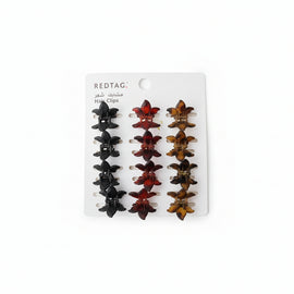 Black Brown 12 Pcs Hair Clutches Set