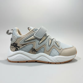 Grey Material Block Chunky Sneakers