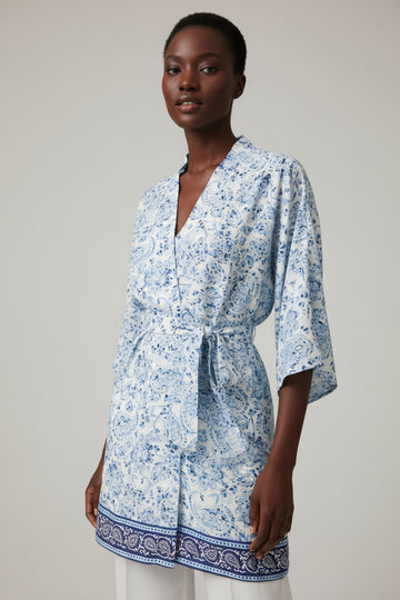 Printed Open Front Belted Top Assorted