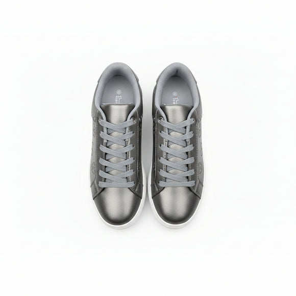 Grey Lace Up Sneaker With Stitching Detail  Mid Grey REDTAG