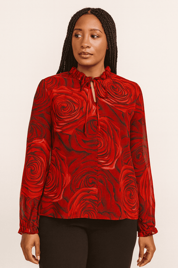 ROSE FLORAL BLOUSE ASSORTED Nawao.com