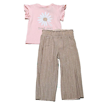 Rose Gold Trouser With TShirt Set Nawao.com