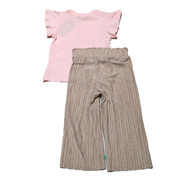 Rose Gold Trouser With TShirt Set Nawao.com