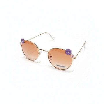 Round Floral Embellished Sunglasses Nawao.com