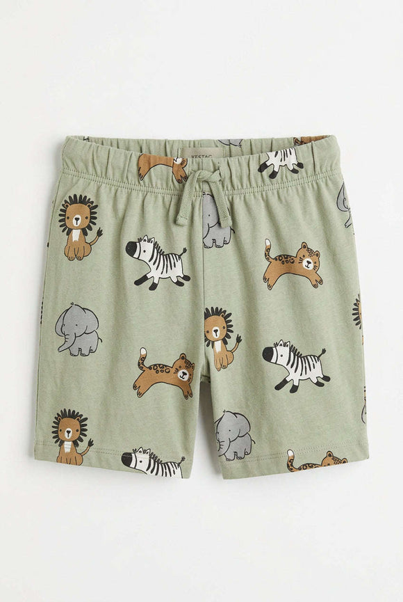 Sage Animal Printed Tshirt And Shorts 2 Pk Pj Set Green Nawao.com