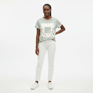 Sage  Atelier Foil T Shirt Pale Green Nawao.com