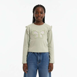 Sage Butterfly 3D Work L S T Shirt Nawao.com