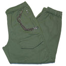 Sage Cargo Pocket With Chain Pants Green Nawao.com