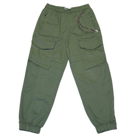 Sage Cargo Pocket With Chain Pants Green Nawao.com