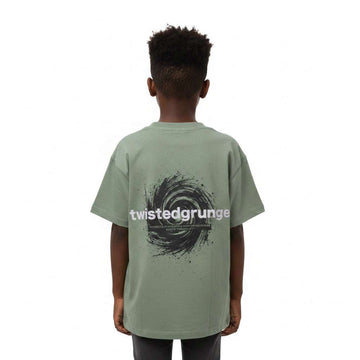 Sage Greem Twisted Grunge Over Size T Shirt Green Nawao.com