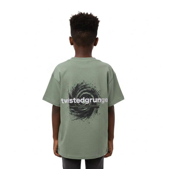 Sage Greem Twisted Grunge Over Size T Shirt Green Nawao.com