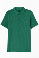 Sage Green Aop Polo Shirt With Chest Logo Green Nawao.com