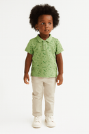 Sage Green Skate Aop Polo Nawao.com