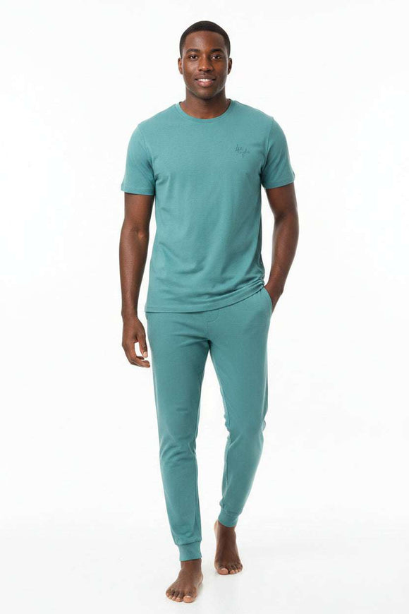 Sage Green T Shirt   Pyjama Pant Set Green Nawao.com