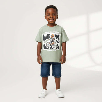 Sage Green Wild Days Graphic T Shirt Green Nawao.com