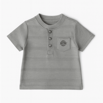 Sage Henley Jaquard Tshirt Nawao.com