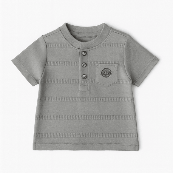 Sage Henley Jaquard Tshirt Nawao.com