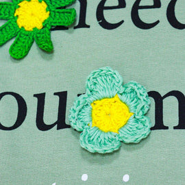 SAGE OVERSIZE TOP WITH CROCHET GREEN 15 16 YEARS Nawao.com