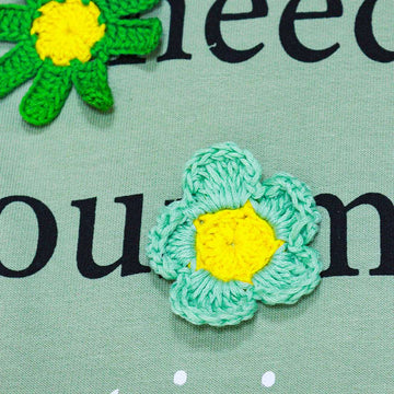 SAGE OVERSIZE TOP WITH CROCHET GREEN 15 16 YEARS Nawao.com