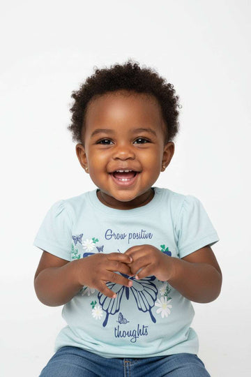 Sage S S Butterfly Placement Print T Shirt  Green Nawao.com