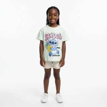 Sage Stitch Sequiens Placement Print T Shirt Green Nawao.com