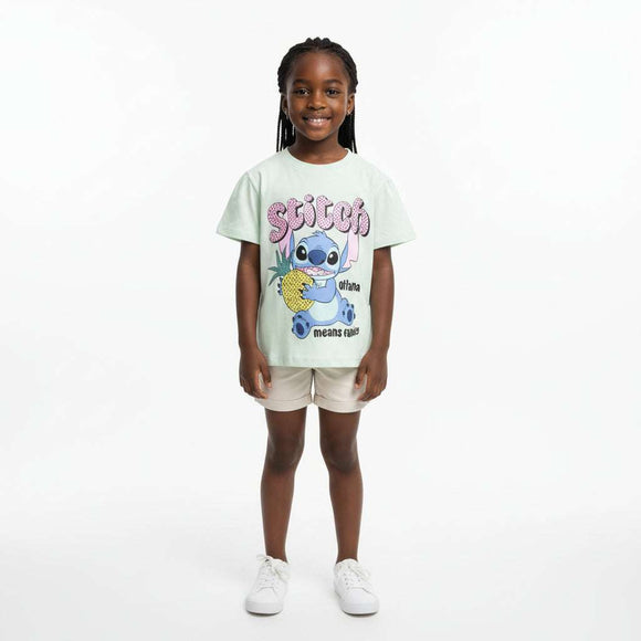 Sage Stitch Sequiens Placement Print T Shirt Green Nawao.com