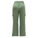 Sage Utility Pocket Detailed Elasticated Waist Wide Leg Trousers Pale Nawao.com