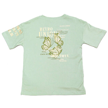 Sage With Back Print Tops Green Nawao.com