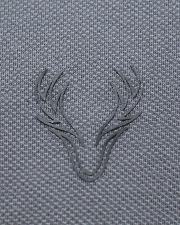 Salte Grey Standup Color Polo Shirt With Chest Logo Nawao.com