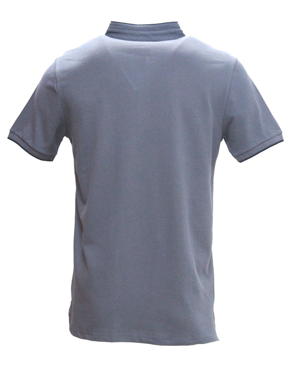 Salte Grey Standup Color Polo Shirt With Chest Logo Nawao.com