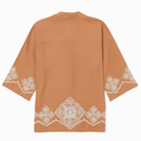SANDSTONE EMBROIDERED FRONT OPEN KIMINO  ORANGE Nawao.com
