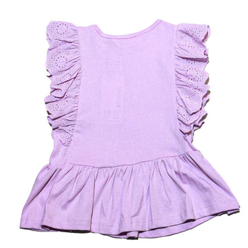 Schiffli Frll Peplum Jersey Top Nawao.com