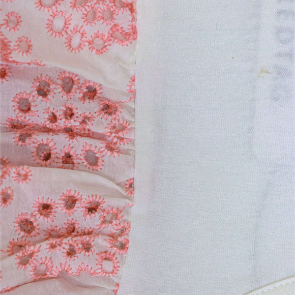 Schiffli Frll Peplum Jersey Top White Nawao.com