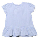 Seersucker Yarn Dyed With Frills Blouse Blue Nawao.com