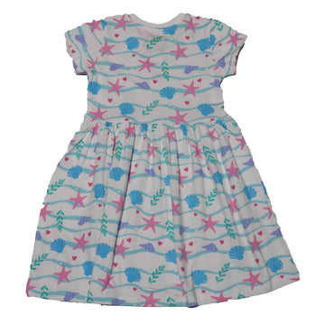 Short Sleeve Single Jersey Dress Aop White Nawao.com