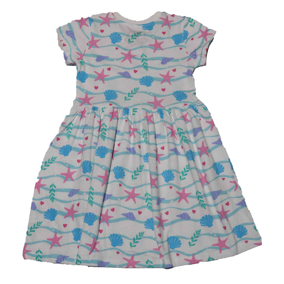 Short Sleeve Single Jersey Dress Aop White Nawao.com