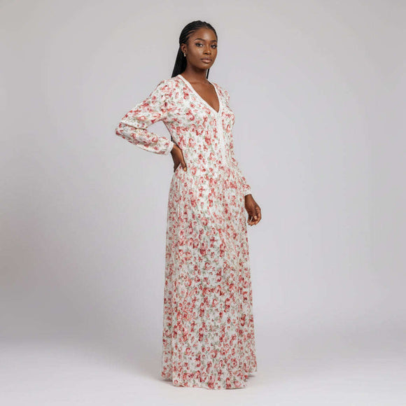 Short Sleeve Viscose Aop Nightgown With Neck Detailing Assorted Nawao.com