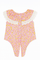 Short Slv Aop Lace Collar With Knot Nawao.com