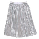 Silver Pleated Skirts Nawao.com