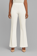 Single Pleat Wide Leg Trouser Ivory Nawao.com