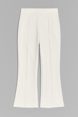 Single Pleat Wide Leg Trouser Ivory Nawao.com