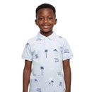 Sky Blue Allover Print Polo Sky Blue Nawao.com