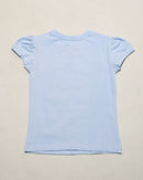 Sky Blue Butterfly Sequins T Shirt Nawao.com