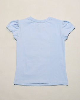 Sky Blue Butterfly Sequins T Shirt Nawao.com